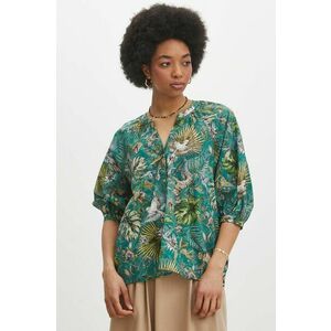 Medicine bluza din bumbac femei, culoarea turcoaz, modelator imagine