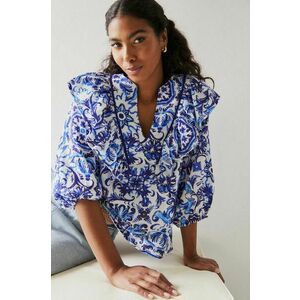 Medicine bluza din bumbac femei, culoarea bej, modelator imagine