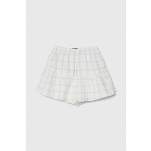 United Colors of Benetton pantaloni scurți de in pentru copii culoarea alb, modelator, talie reglabila imagine