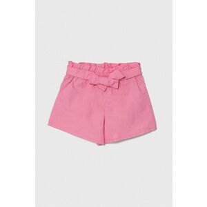 United Colors of Benetton pantaloni scurți din bumbac pentru copii culoarea roz, neted imagine