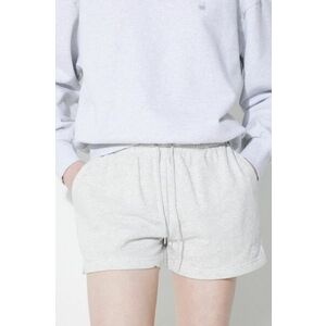 New Balance pantaloni scurti French Terry femei, culoarea gri, melanj, high waist, WS41500AHH imagine