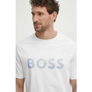 Boss Green tricou barbati, culoarea alb, cu imprimeu, 50512999 imagine