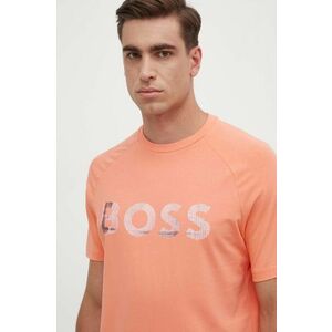 Boss Green tricou barbati, culoarea portocaliu, cu imprimeu, 50512999 imagine
