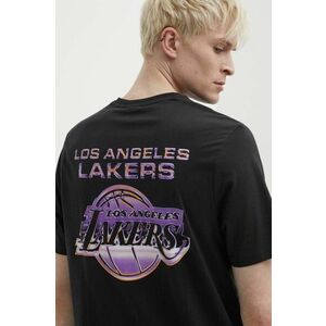 New Era tricou din bumbac barbati, culoarea negru, cu imprimeu, LOS ANGELES LAKERS imagine