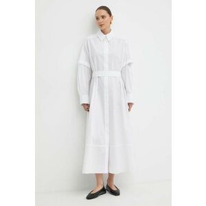 Ivy Oak rochie din bumbac culoarea alb, maxi, oversize, IO117614 imagine