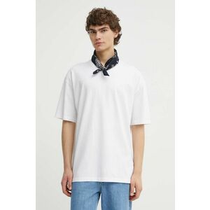 AllSaints tricou din bumbac MONTANA SS CREW barbati, culoarea alb, neted, MD510Z imagine