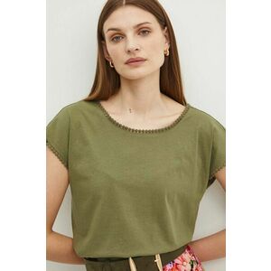 Medicine tricou din bumbac femei, culoarea verde imagine