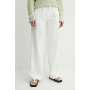 Résumé pantaloni de bumbac AnselRS Pant culoarea alb, drept, high waist, 20611125 imagine