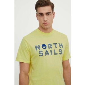 North Sails tricou din bumbac barbati, culoarea galben, cu imprimeu, 692973 imagine