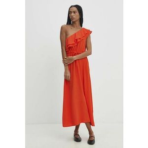 Answear Lab rochie culoarea portocaliu, midi, evazati imagine