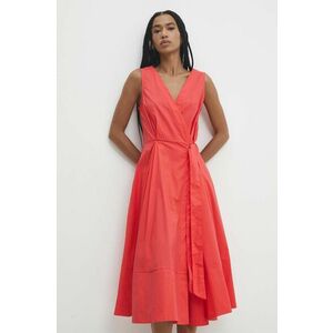 Answear Lab rochie din bumbac culoarea portocaliu, midi, evazati imagine