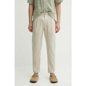 Drykorn pantaloni din in CHASY culoarea bej, drept, 126014 40393 imagine