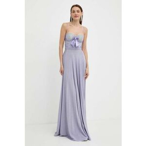 Elisabetta Franchi rochie culoarea violet, maxi, evazati, AB62942E2 imagine