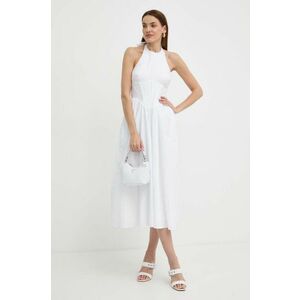 Bardot rochie din bumbac KYLEN culoarea alb, maxi, evazati, 59251DB imagine
