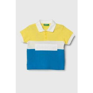 United Colors of Benetton tricouri polo din bumbac pentru copii culoarea galben, modelator imagine