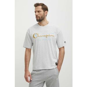 Champion tricou din bumbac barbati, culoarea gri, cu imprimeu, 219998 imagine