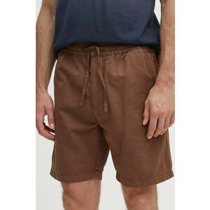 Pepe Jeans pantaloni scurti din in RELAXED LINEN SMART SHORTS culoarea maro, PM801093 imagine