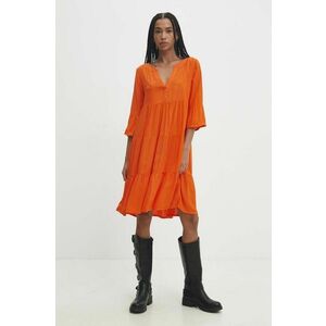 Answear Lab rochie culoarea portocaliu, mini, drept imagine