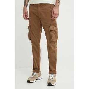 Superdry pantaloni barbati, culoarea maro, mulata imagine
