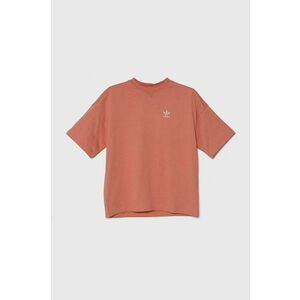 adidas Originals tricou de bumbac pentru copii culoarea portocaliu imagine