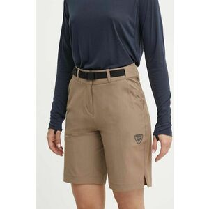 Rossignol pantaloni scurți outdoor culoarea maro, neted, high waist, RLMWP35 imagine