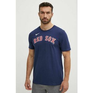 Nike tricou din bumbac Boston Red Sox barbati, culoarea albastru marin, cu imprimeu imagine