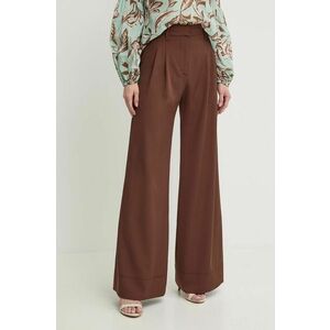 Aniye By pantaloni femei, culoarea maro, lat, high waist, 185039 imagine
