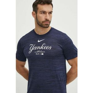 Nike tricou New York Yankees barbati, culoarea albastru marin, cu imprimeu imagine