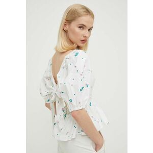 Barbour bluza din bumbac Summer Shop femei, culoarea alb, modelator, LSH1603 imagine