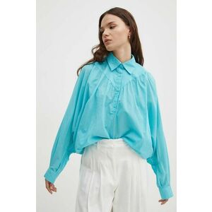 Sisley bluza din bumbac femei, neted imagine