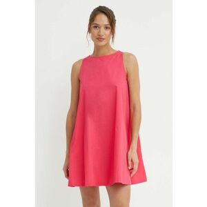United Colors of Benetton rochie din bumbac culoarea roz, mini, evazati imagine