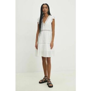 Answear Lab rochie din bumbac culoarea alb, mini, evazati imagine