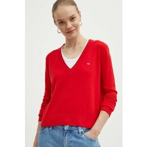 Tommy Jeans pulover femei, culoarea roșu, light DW0DW17251 imagine