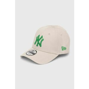 New Era șapcă de baseball din bumbac 9FORTY NEW YORK YANKEES culoarea bej, cu imprimeu, 60503376 imagine