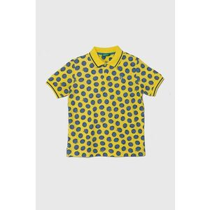 United Colors of Benetton tricouri polo din bumbac pentru copii culoarea galben, modelator imagine