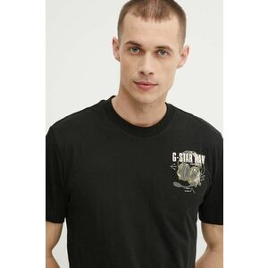 G-Star Raw tricou din bumbac barbati, culoarea negru, cu imprimeu, D24687-C372 imagine