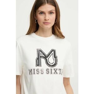 Miss Sixty tricou din amestec de mătase SJ3520 S/S T-SHIRT culoarea alb, 6L2SJ3520000 imagine