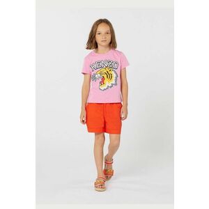 Kenzo Kids tricou de bumbac pentru copii culoarea roz, cu imprimeu imagine
