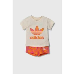 adidas Originals set de bumbac pentru bebelusi culoarea portocaliu imagine