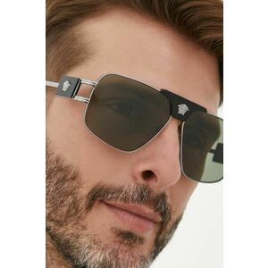 Versace ochelari de soare barbati, culoarea gri imagine