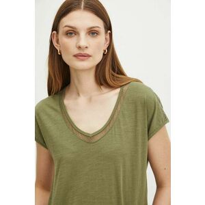 Medicine tricou din bumbac femei, culoarea verde imagine