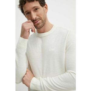 BOSS pulover de lana barbati, culoarea bej, light imagine