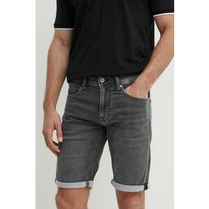 Pepe Jeans pantaloni scurti jeans SLIM GYMDIGO SHORT barbati, culoarea gri, PM801075UH3 imagine