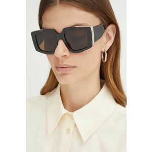 Alexander McQueen ochelari de soare femei, culoarea maro, AM0446S imagine