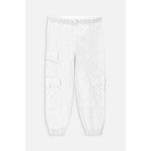 Coccodrillo pantaloni de bumbac pentru copii culoarea alb, neted imagine
