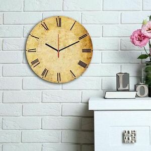 Ceas decorativ de perete din lemn Home Art, 238HMA6118, 30 cm, Multicolor imagine