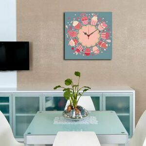 Ceas decorativ de perete Home Art, 238HMA3168, 40 x 40 cm, Multicolor imagine