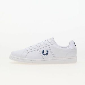 FRED PERRY B721 Leather/ Towelling Wht/ Shade Cobalt imagine