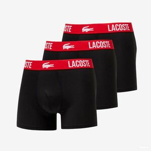 LACOSTE Underwear Trunk 3-Pack Black/ Red imagine