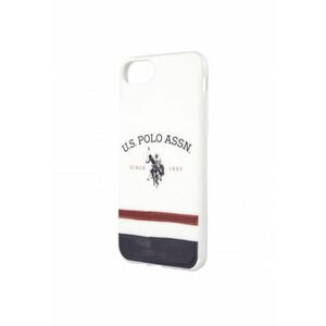 Husa de protectie US Polo Tricolor Blurred pentru iPhone 7/8/SE 2 - White imagine